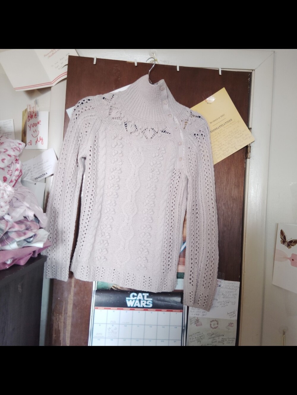 REBECCA TAYLOR Wool Cable Knit Turtleneck Sweater - Size Medium